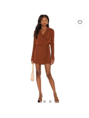 Free People Helena Rust Wrap Long Sleeve Dress Medium New with tags